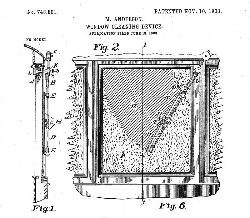 mary anderson ilustracao de mary para sua patente de 1903 window cleaning device united states patent and trademark office
