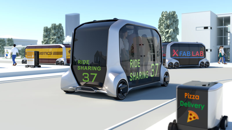 Toyota apresenta, em Las Vegas, o E-palette. Autônomo transportará pessoas e mercadorias.