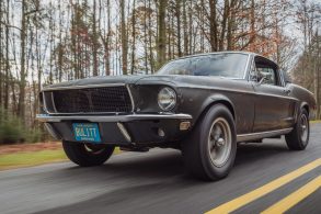 sean driving his original 1968 mustang that starred in movie 1