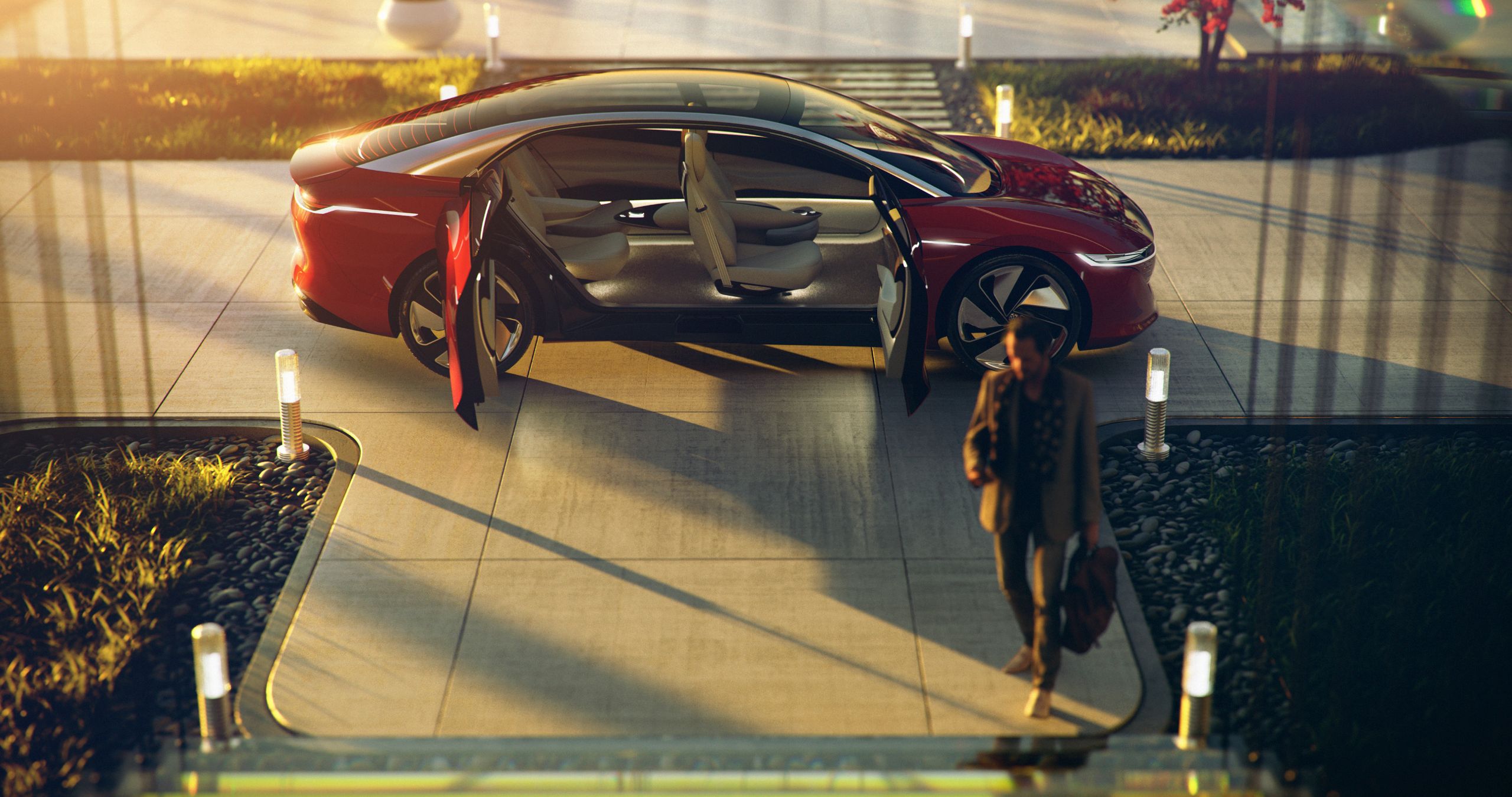 Volkswagen apresenta conceito I.D. Vizzion no Salão de Genebra. Sedã elétrico tem direção completamente autônoma, 302 cavalos e autonomia de 665 quilômetros.