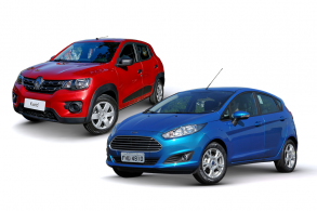 comparativo kwid new fiesta