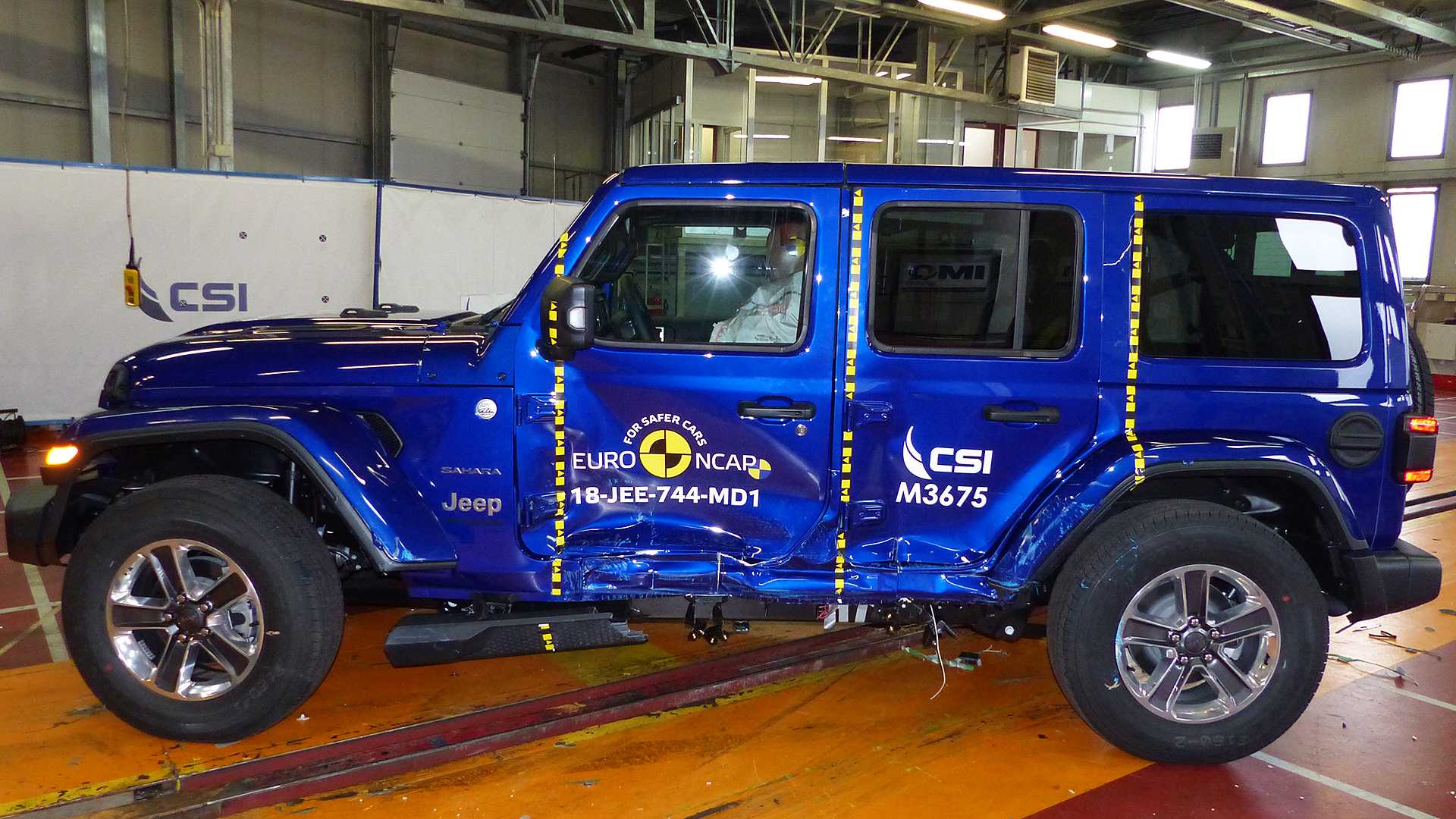 nuova jeep wrangler il crash test euro ncap