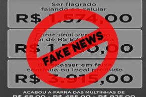 carimbo fake news multa