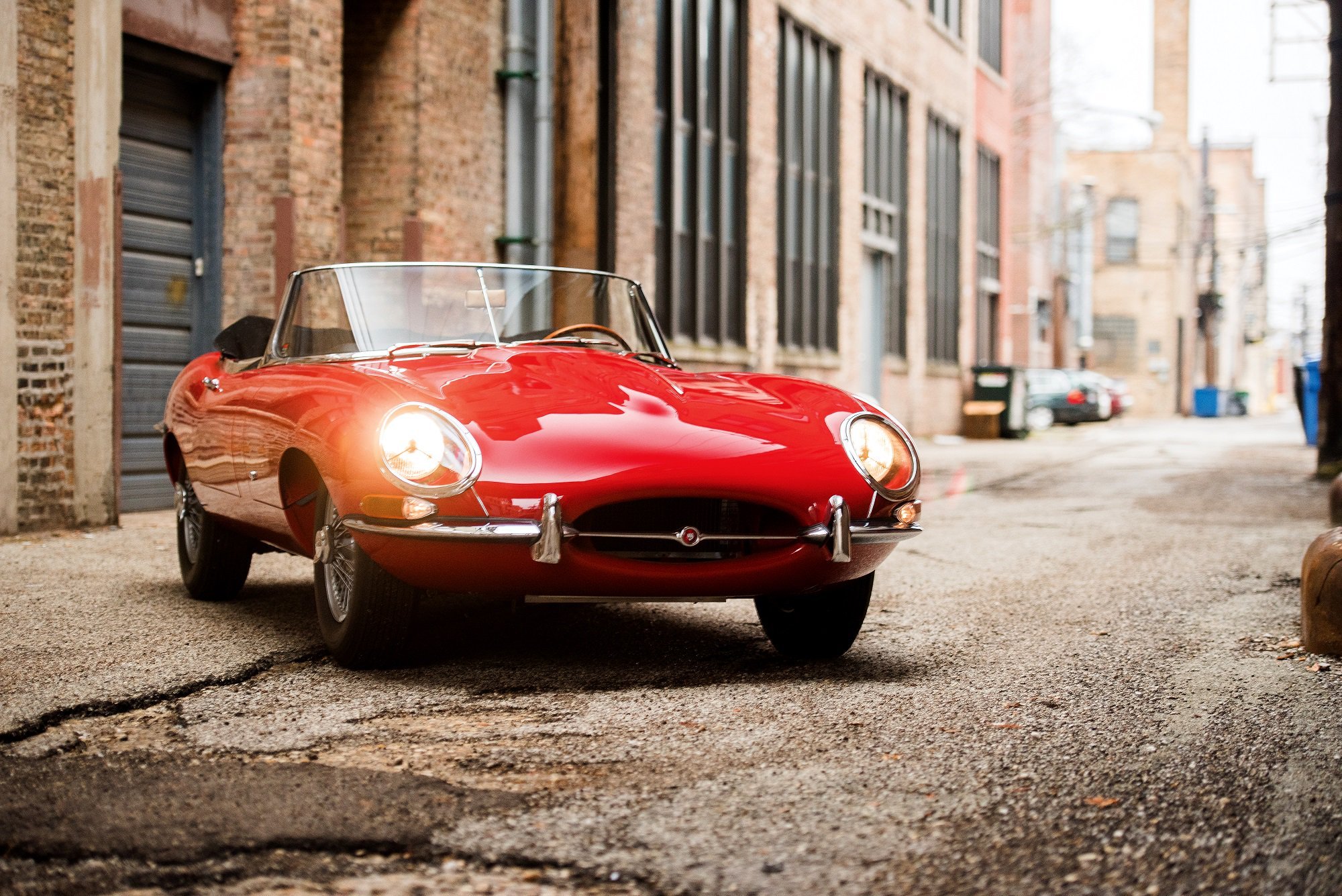 Um Jaguar E-Type de 1961.