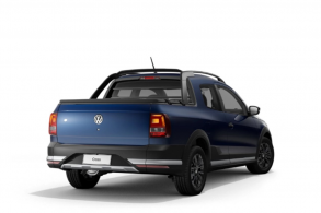 traseira da volkswagen saveiro 2021 versao cross azul