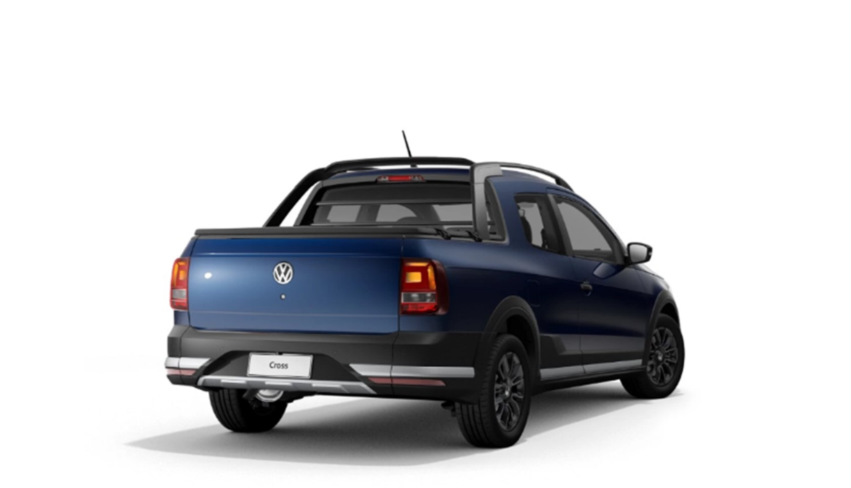 traseira da volkswagen saveiro 2021 versao cross azul