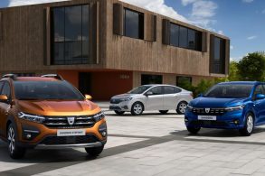 novos renault logan sandero dourado azul prata dianteira detalhe dacia
