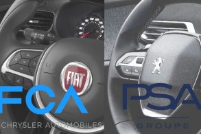volante carro fiat volante peugeot logo fca psa fotomontagem fusao parceria