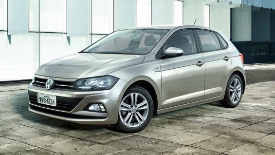 vw polo 200 tsi comfortline cinza de frente