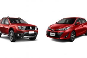 fotomontagem toyota yaris xls renault duster techroad
