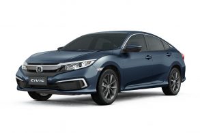 honda civic 2021 versao lx azul visto de frente