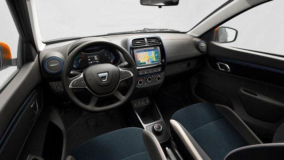 interior do dacia spring 2021 renault kwid eletrico