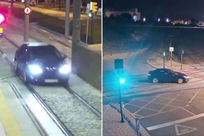 mulher dirigir carro trilhos trem malaga espanha