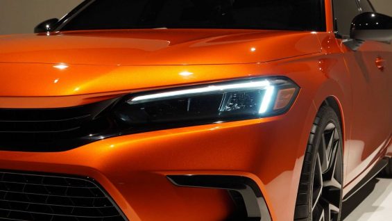 farol do prototipo do honda civic 2022 laranja