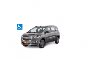chevrolet spin cinza adaptada para pcd com placa laranja da empresa movida 1