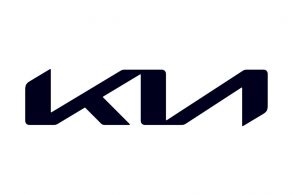 novo logo da kia preto em fundo branco