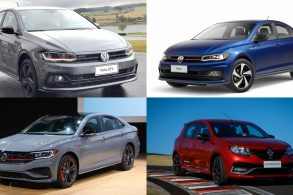 carros esportivos renault sandero rs volkwagen polo gts virtus jetta gli
