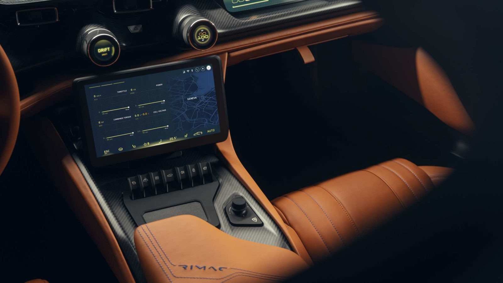 rimac nevera detalhes interior