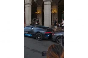 bugatti divo bate em mercedes gravacao de instagram 1