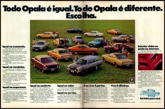 anuncio opala chevrolet 1977