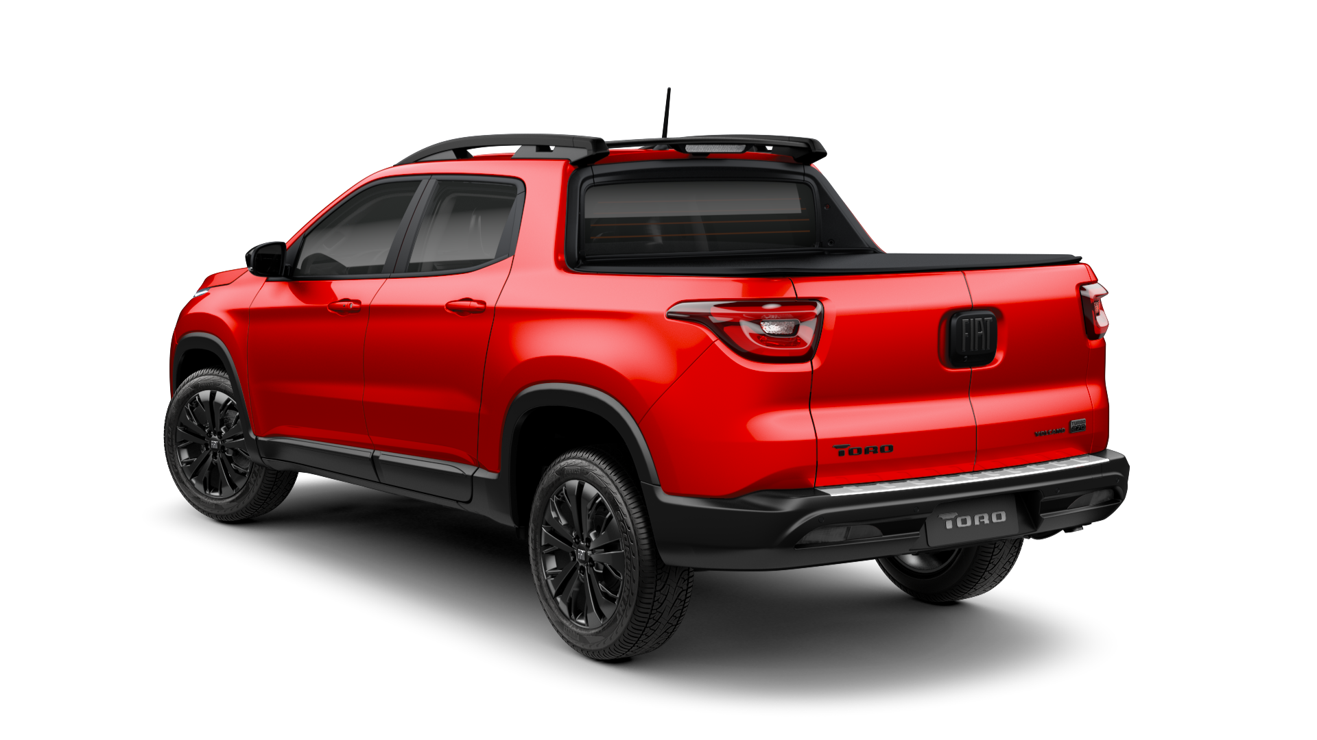 fiat toro volcano t270 flex vermelha traseira com pacote serie black edition