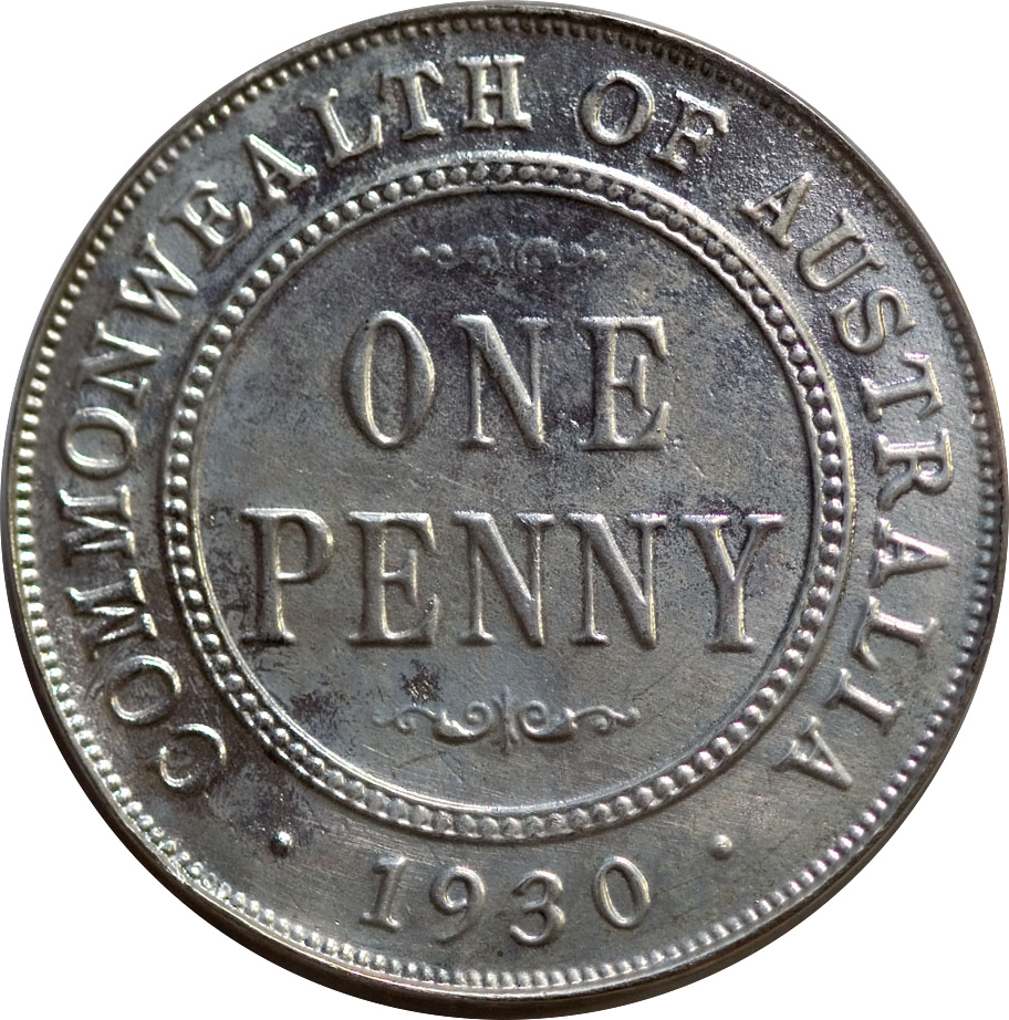 silver 1930 australia penny
