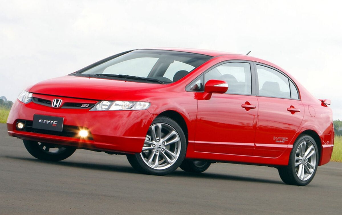 honda civic si sedan 2008 vernelho de frente