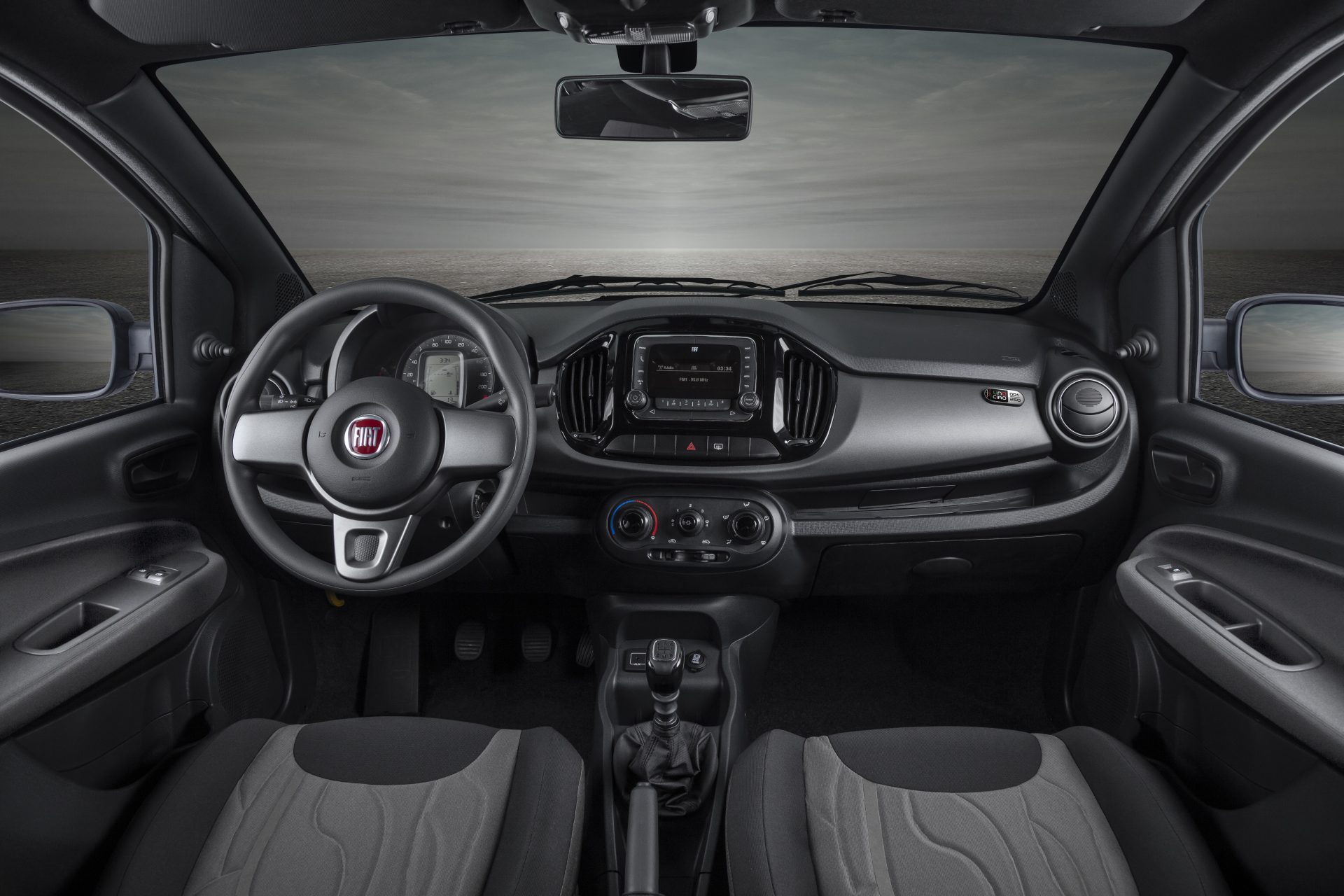 fiat uno ciao cinza interior painel