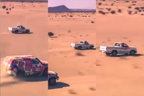Toyota Land Cruiser de Pascal Feryn não teve chance contra a picape da Nissan no Rali Dakar