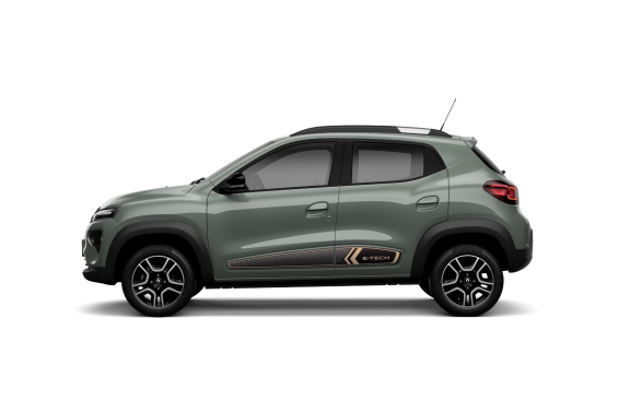 renault kwid e tech verde lateral