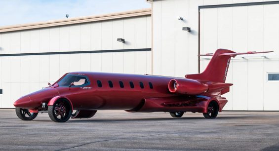 limusine feita com uma learjet 35 frente parado mecum