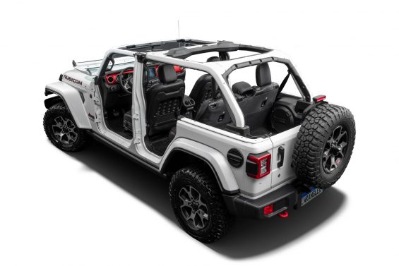 jeep wrangler rubicon 2022 prata traseira estudio sem portas e sem capota