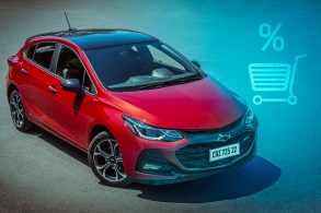 chevrolet cruze rs vermelho frente com carrinho digital brilhante