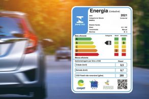 etiqueta consumo inmetro carro desfocado fundo ap