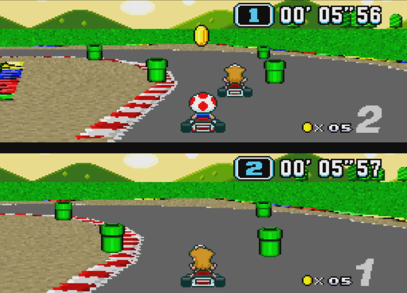 super mario kart super nintendo gameplay