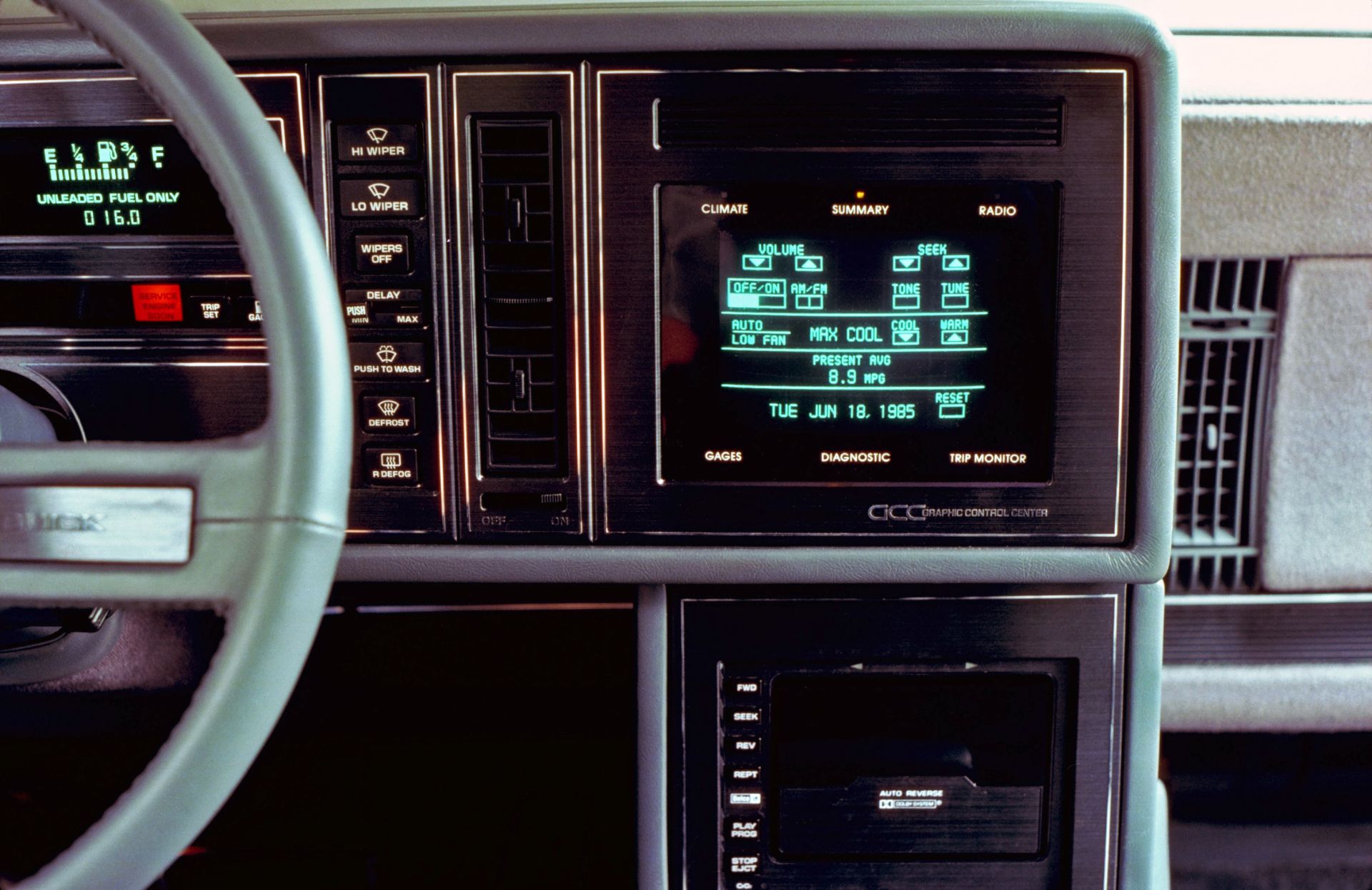 buick riviera interior painel detalhe tela tatil