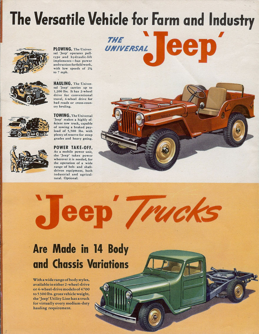 propaganda jeep cj e caminhonete 1947