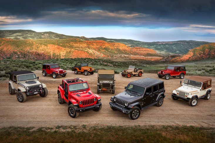 jeep wrangler novo e modelos antigos