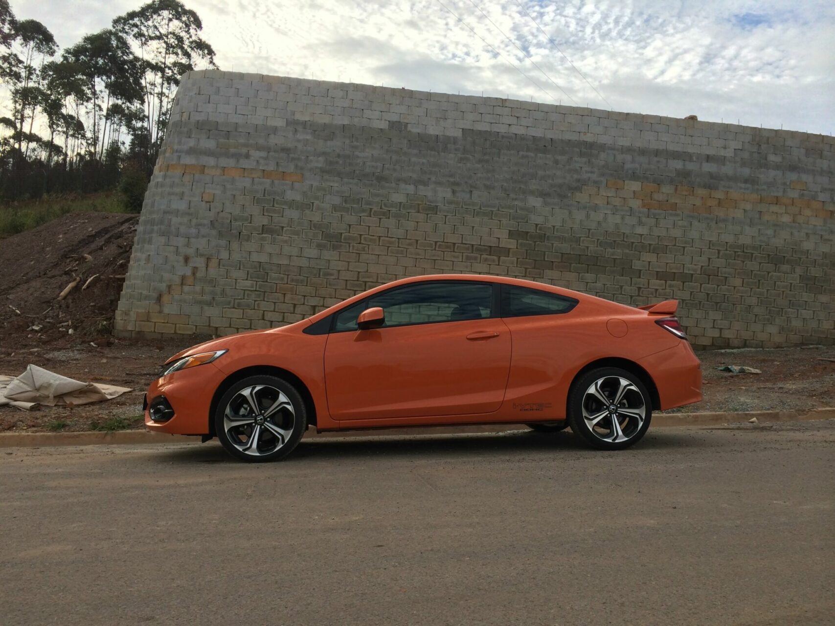 honda civic si 2015 laranja lateral