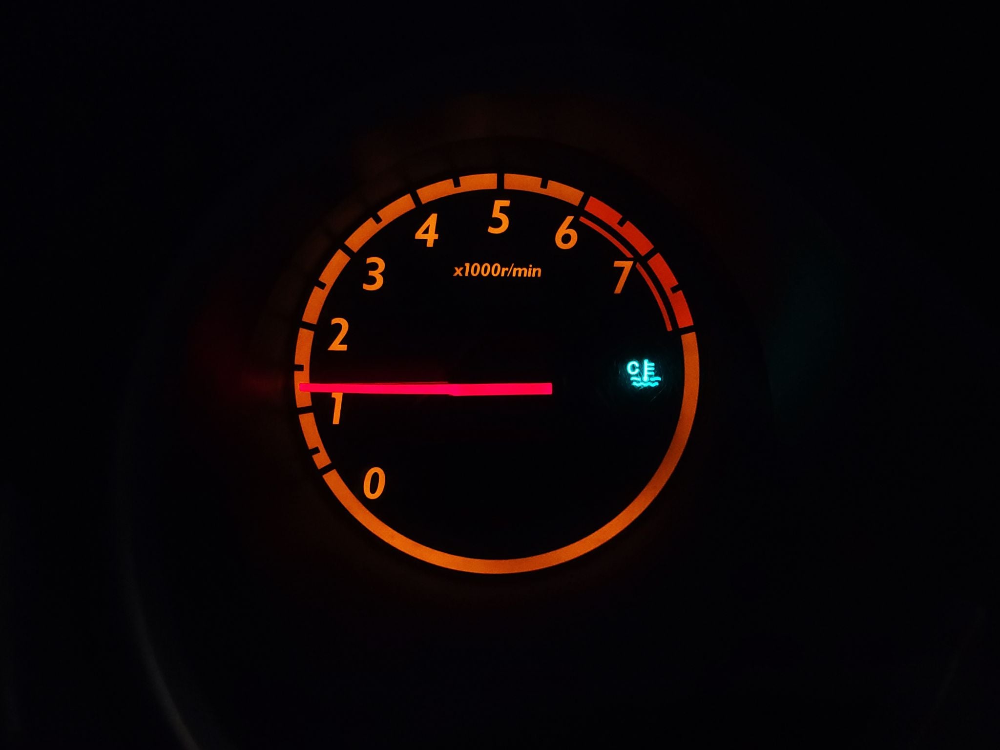 conta giros de honda fit 1 4 com iluminacao ambar e luz de motor frio acesa