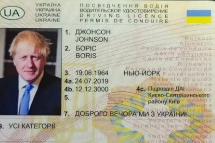 carteira de habilitacao falsa ucraniana boris johnson