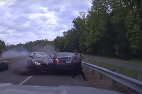 policial escapando da morte bmw m3