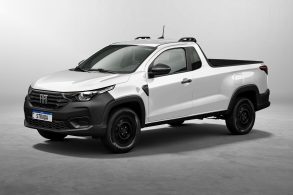 fiat strada endurance cabine plus 2024 branco banchisa frente parada