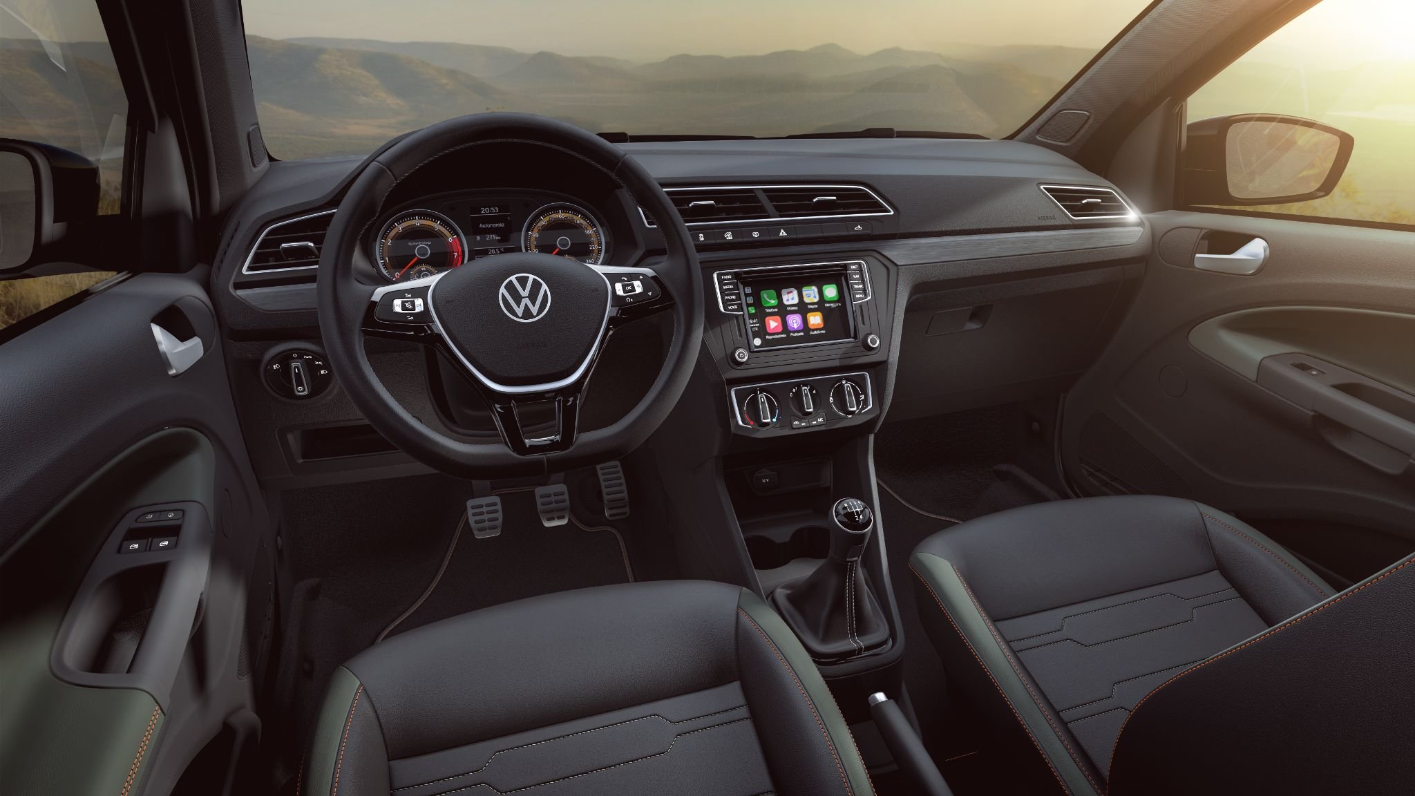 volkswagen saveiro extreme 2024 interior painel renderizacao