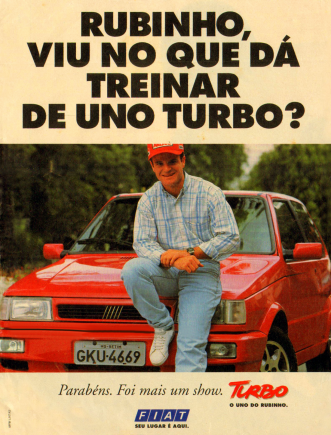 propaganda fiat uno turbo 1994 rubinho rubens barrichello