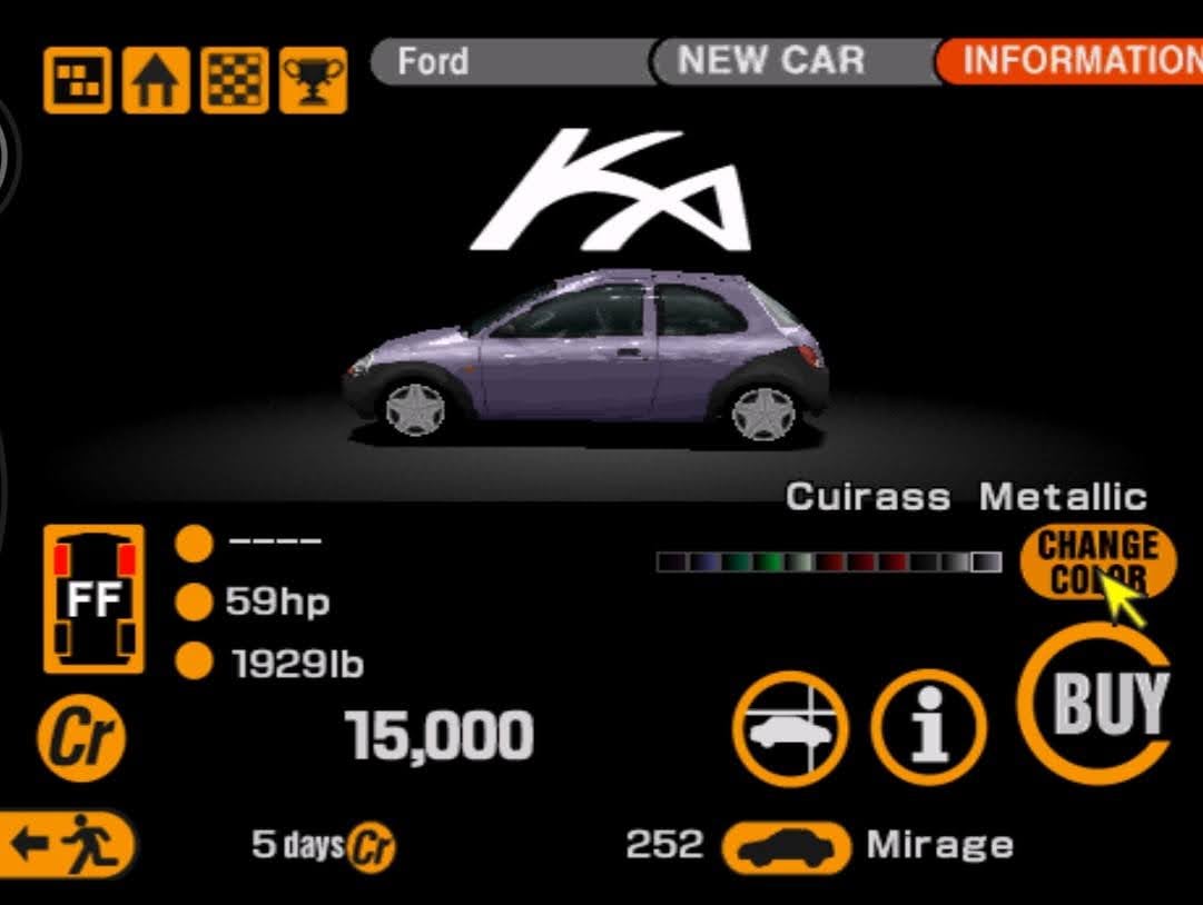 ford ka 1997 gran turismo 2