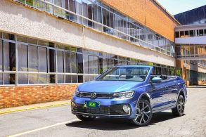 volkswagen virtus conversivel lula azul biscay frente parado