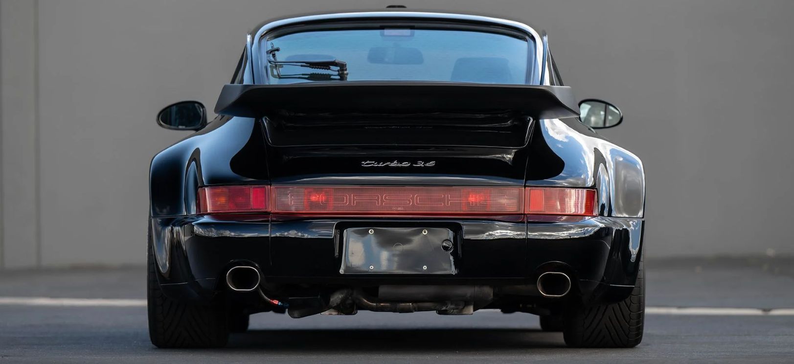 porsche 911 964 turbo 36 s preto 1994 traseira