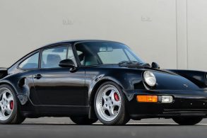 porsche 911 964 turbo 36 s preto 1994 frente e lateral