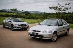 honda civic lx 1997 prata frente com decima geracao